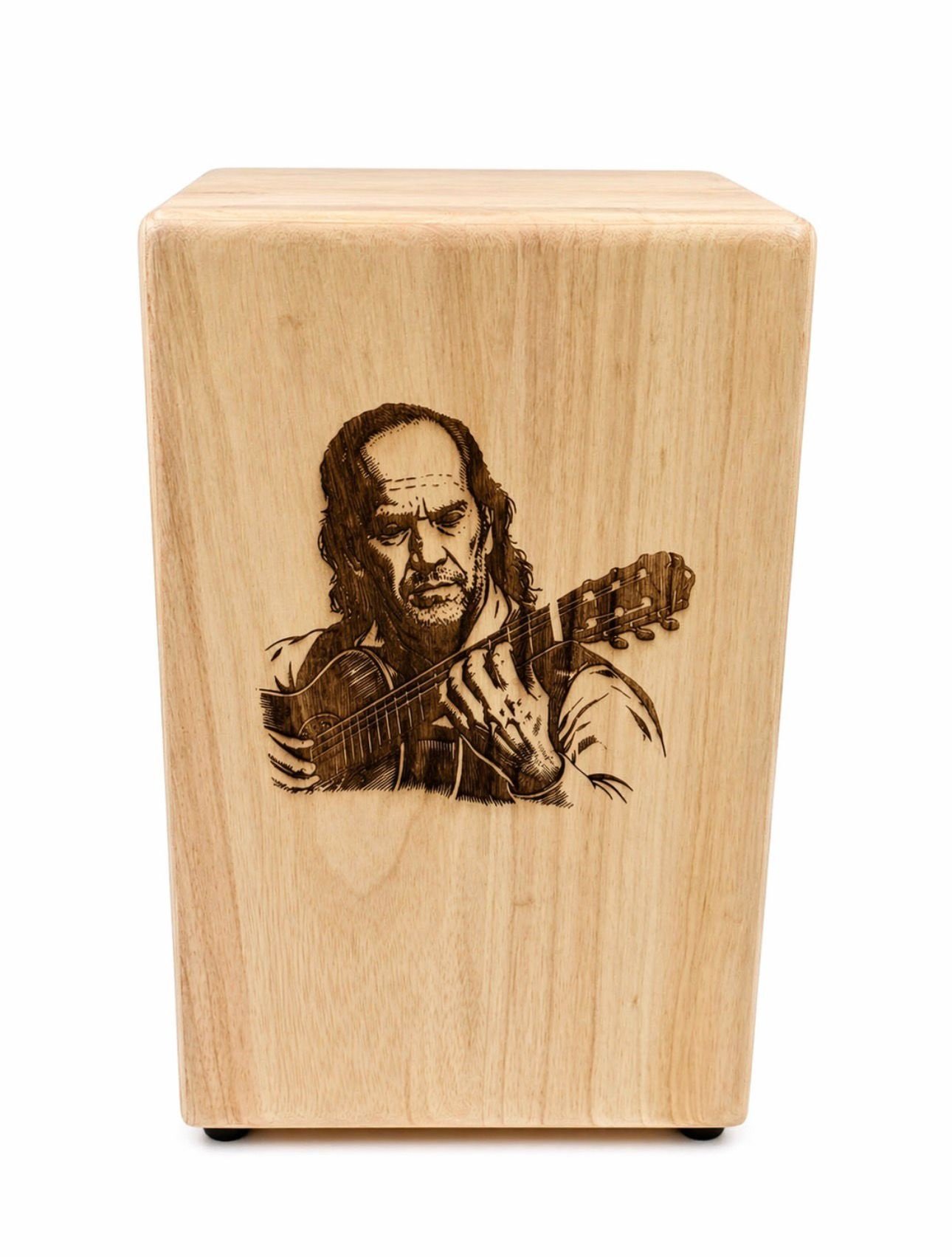 Grabado laser personalizado para cajon flamenco.